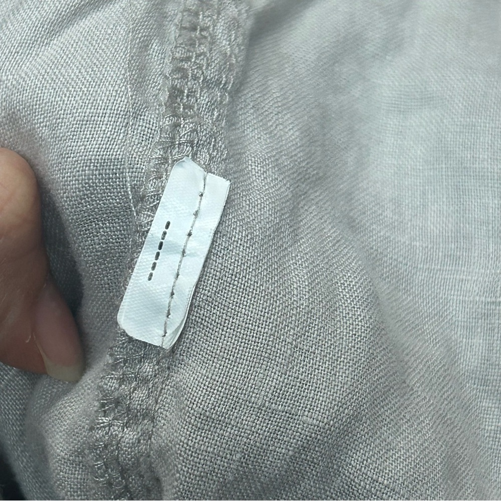 Zara Light‎ Gray linen blend Button-Down Shirt - Picture 4 of 4